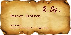 Retter Szofron névjegykártya